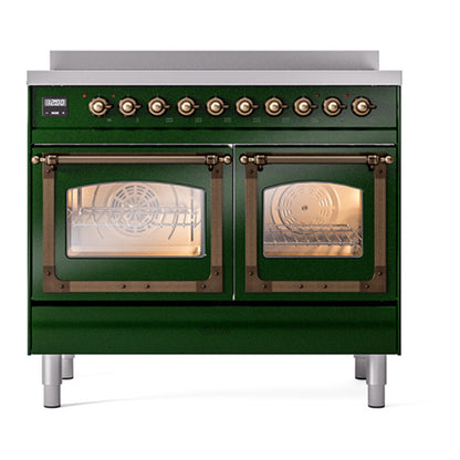ILVE Nostalgie II Noblesse 40" Emerald Green Induction Range with 6 Elements Triple Glass Door