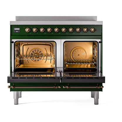 ILVE Nostalgie II Noblesse 40" Emerald Green Induction Range with 6 Elements Triple Glass Door