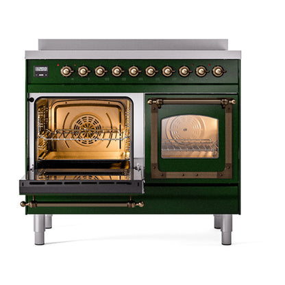 ILVE Nostalgie II Noblesse 40" Emerald Green Induction Range with 6 Elements Triple Glass Door