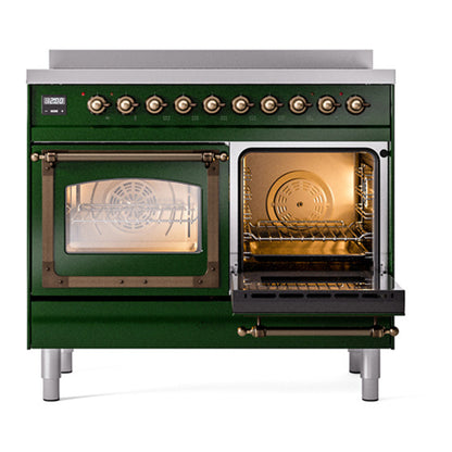 ILVE Nostalgie II Noblesse 40" Emerald Green Induction Range with 6 Elements Triple Glass Door