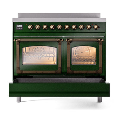 ILVE Nostalgie II Noblesse 40" Emerald Green Induction Range with 6 Elements Triple Glass Door