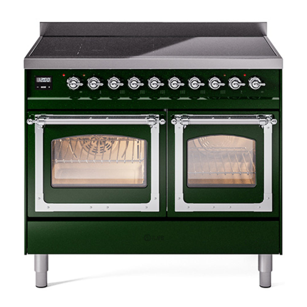 ILVE Nostalgie II Noblesse 40" Emerald Green Induction Range with 6 Elements Triple Glass Door
