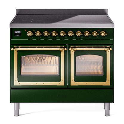 ILVE Nostalgie II Noblesse 40" Emerald Green Induction Range with 6 Elements Triple Glass Door