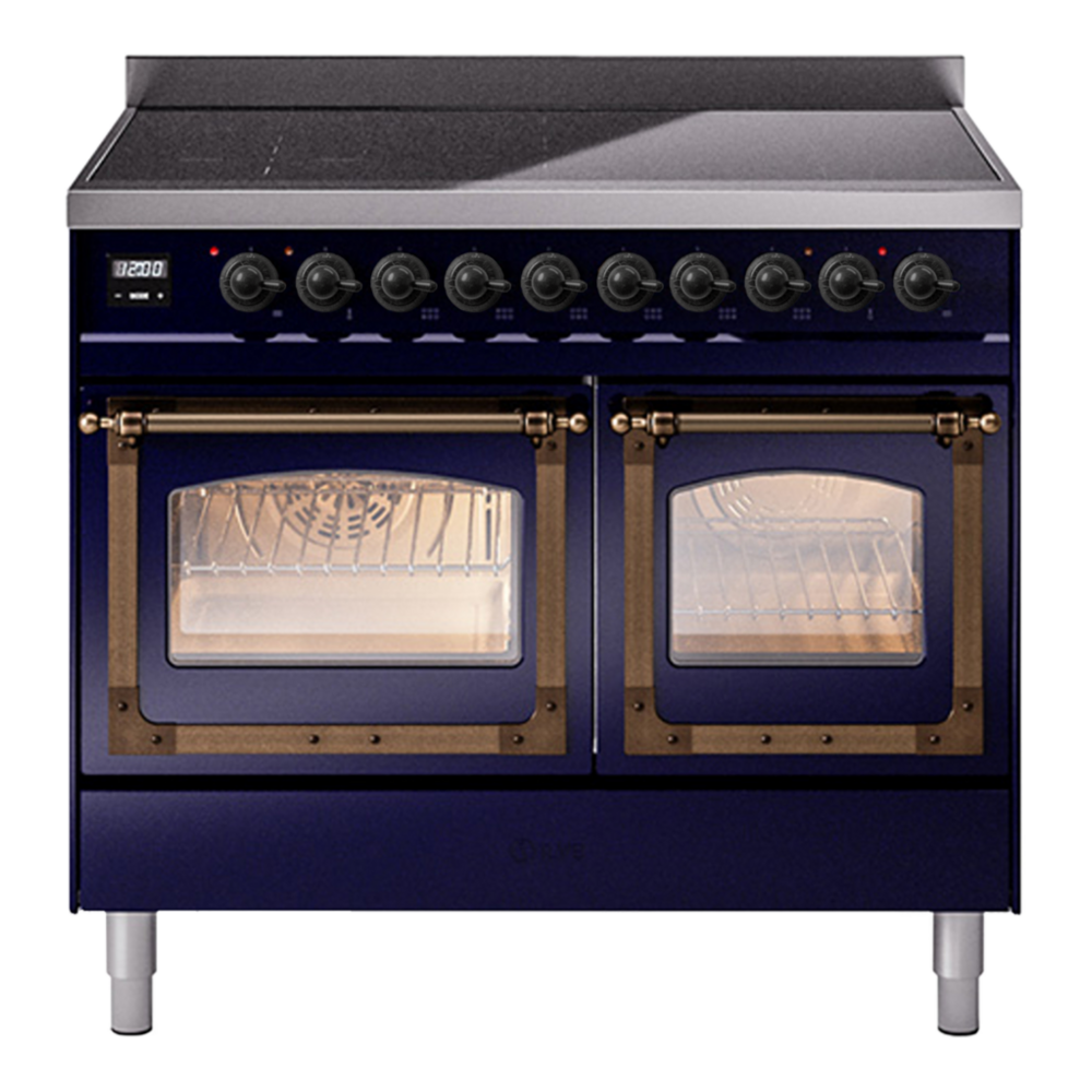 ILVE Nostalgie II Noblesse 40" Midnight Blue Induction Range with 6 Elements Triple Glass Door