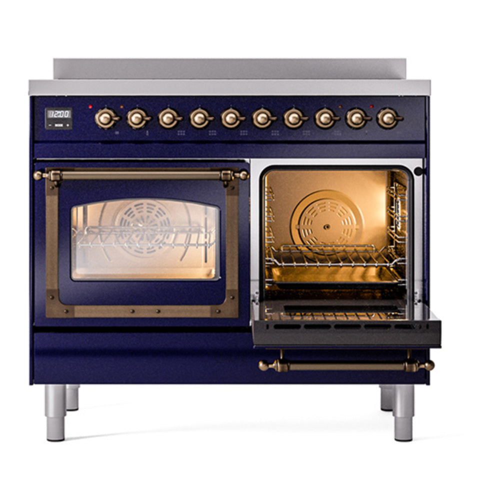ILVE Nostalgie II Noblesse 40" Midnight Blue Induction Range with 6 Elements Triple Glass Door