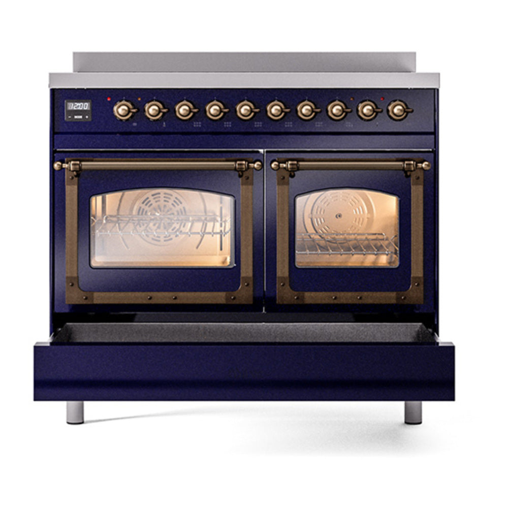 ILVE Nostalgie II Noblesse 40" Midnight Blue Induction Range with 6 Elements Triple Glass Door