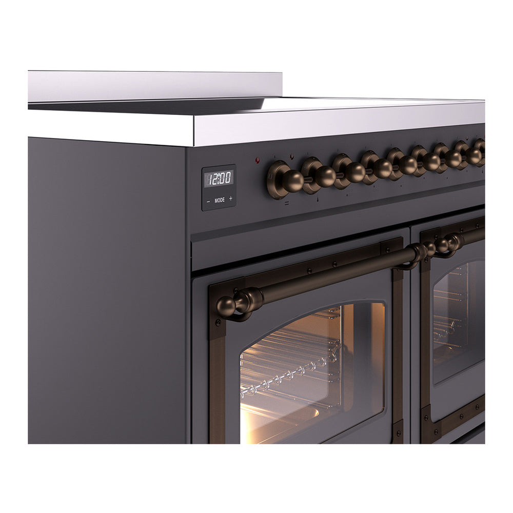 ILVE Nostalgie II Noblesse 40" Graphite Matte Induction Range with 6 Elements Triple Glass Door