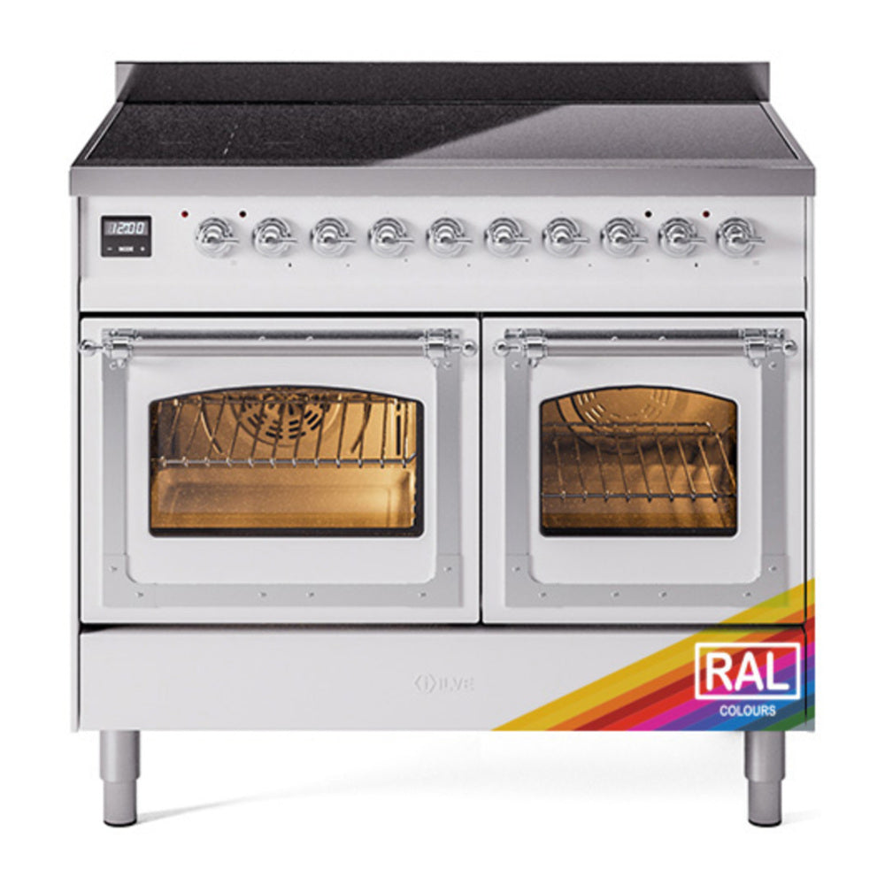 ILVE Nostalgie II Noblesse 40" RAL Induction Range with 6 Elements Triple Glass Door