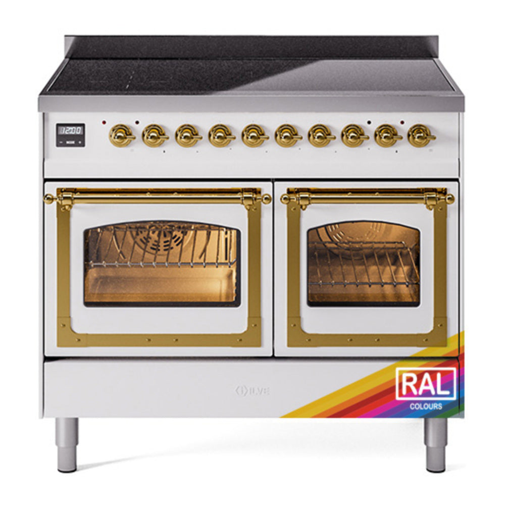 ILVE Nostalgie II Noblesse 40" RAL Induction Range with 6 Elements Triple Glass Door