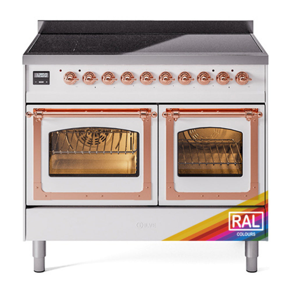 ILVE Nostalgie II Noblesse 40" RAL Induction Range with 6 Elements Triple Glass Door