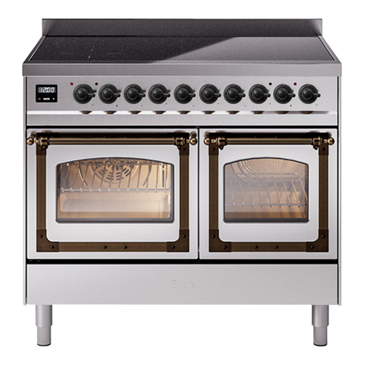 ILVE Nostalgie II Noblesse 40" Stainless Steel Induction Range with 6 Elements Triple Glass Door