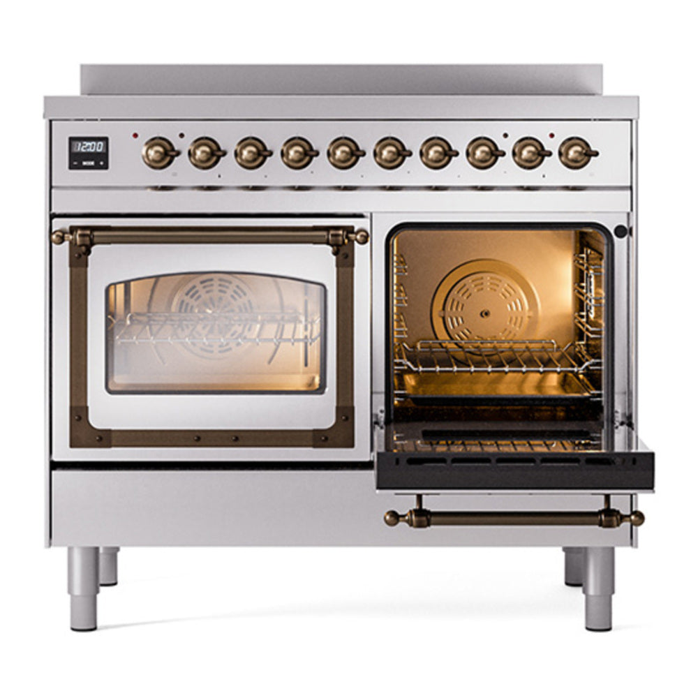 ILVE Nostalgie II Noblesse 40" Stainless Steel Induction Range with 6 Elements Triple Glass Door