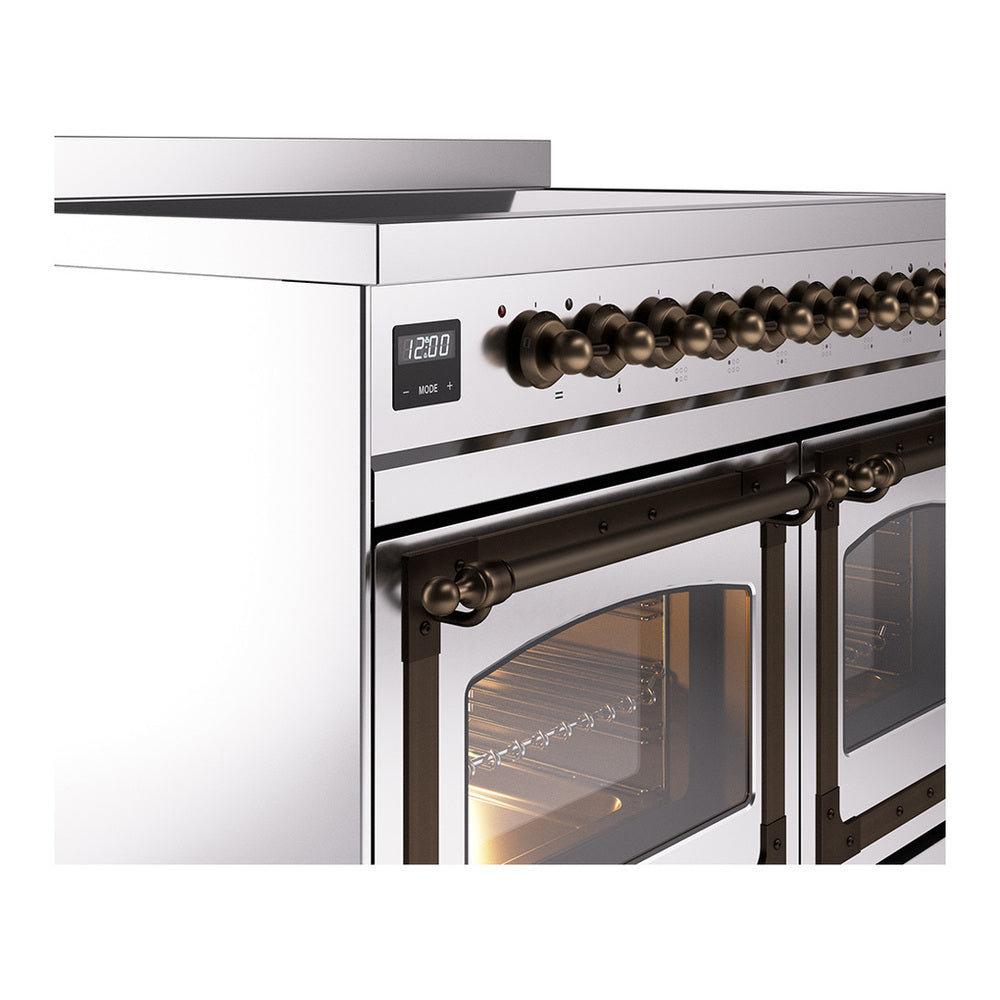 ILVE Nostalgie II Noblesse 40" Stainless Steel Induction Range with 6 Elements Triple Glass Door