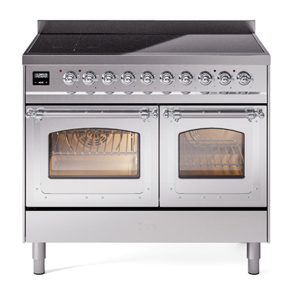 ILVE Nostalgie II Noblesse 40" Stainless Steel Induction Range with 6 Elements Triple Glass Door