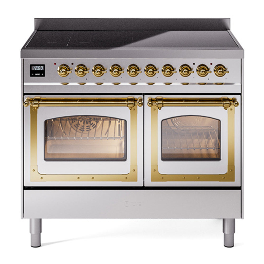 ILVE Nostalgie II Noblesse 40" Stainless Steel Induction Range with 6 Elements Triple Glass Door