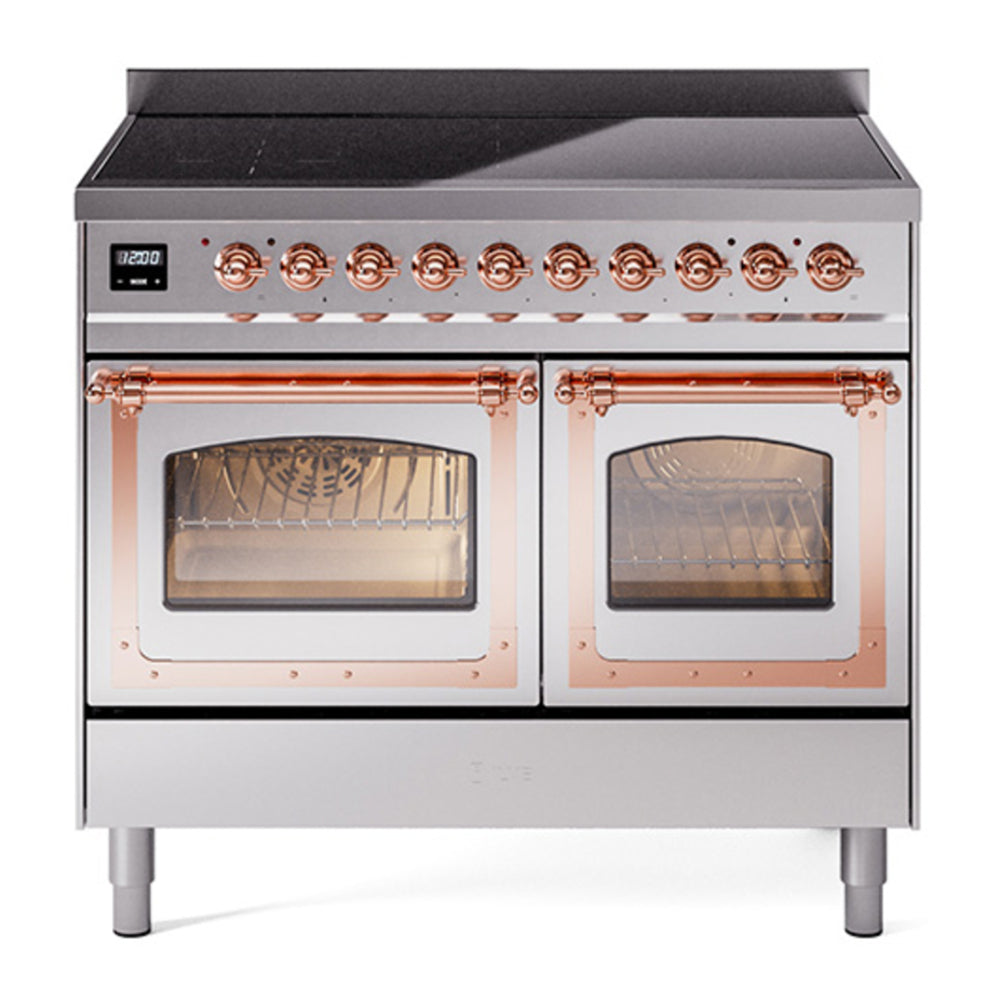 ILVE Nostalgie II Noblesse 40" Stainless Steel Induction Range with 6 Elements Triple Glass Door