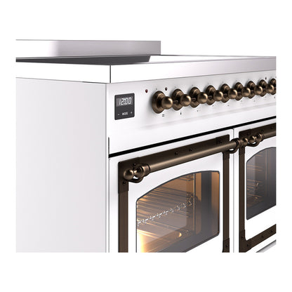 ILVE Nostalgie II Noblesse 40" White Induction Range with 6 Elements Triple Glass Door