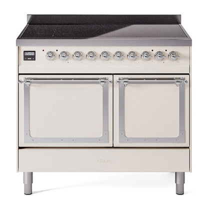 ILVE Nostalgie II Noblesse 40" Antique White Induction Range with 6 Elements Solid Door