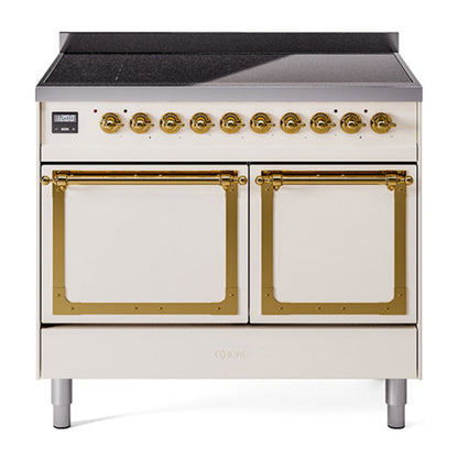 ILVE Nostalgie II Noblesse 40" Antique White Induction Range with 6 Elements Solid Door