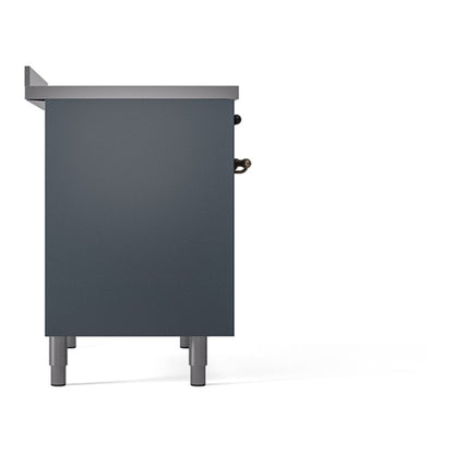 ILVE Nostalgie II Noblesse 40" Blue Grey Induction Range with 6 Elements Solid Door