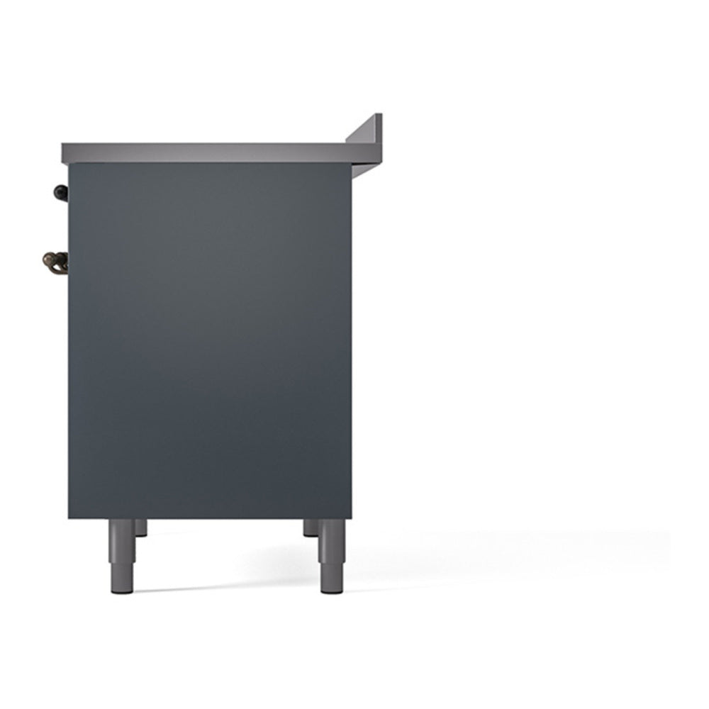 ILVE Nostalgie II Noblesse 40" Blue Grey Induction Range with 6 Elements Solid Door