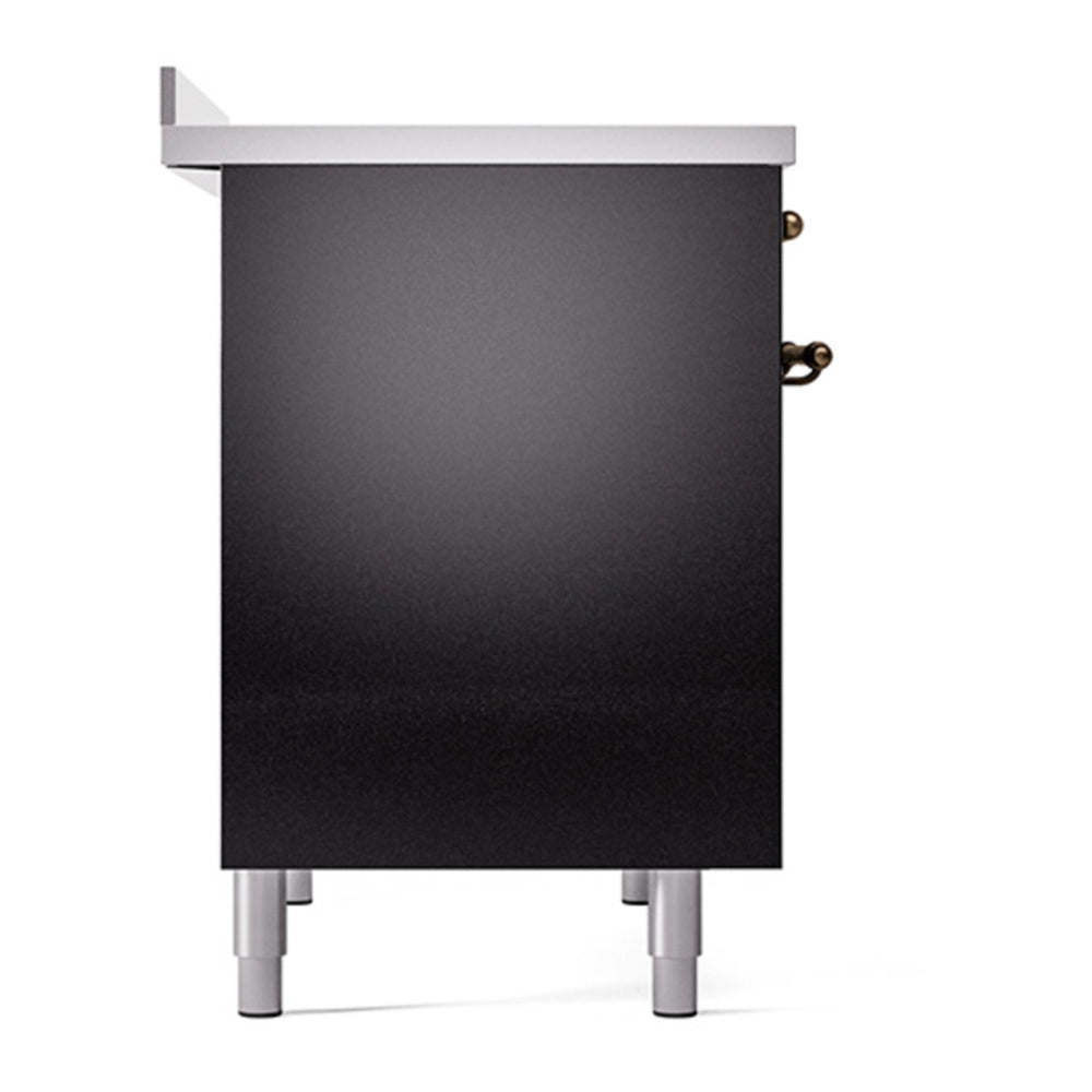 ILVE Nostalgie II Noblesse 40" Glossy Black Induction Range with 6 Elements Solid Door