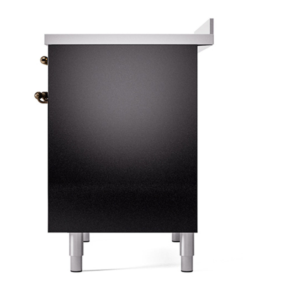 ILVE Nostalgie II Noblesse 40" Glossy Black Induction Range with 6 Elements Solid Door