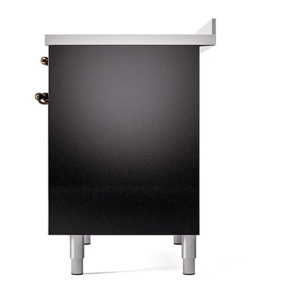 ILVE Nostalgie II Noblesse 40" Glossy Black Induction Range with 6 Elements Solid Door