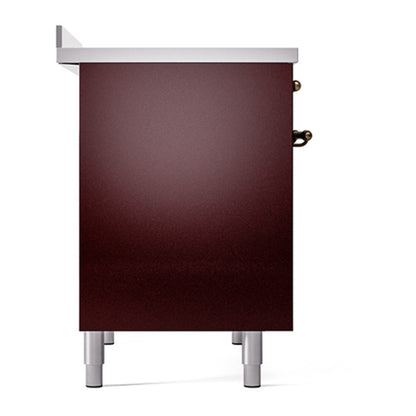 ILVE Nostalgie II Noblesse 40" Burgundy Induction Range with 6 Elements Solid Door