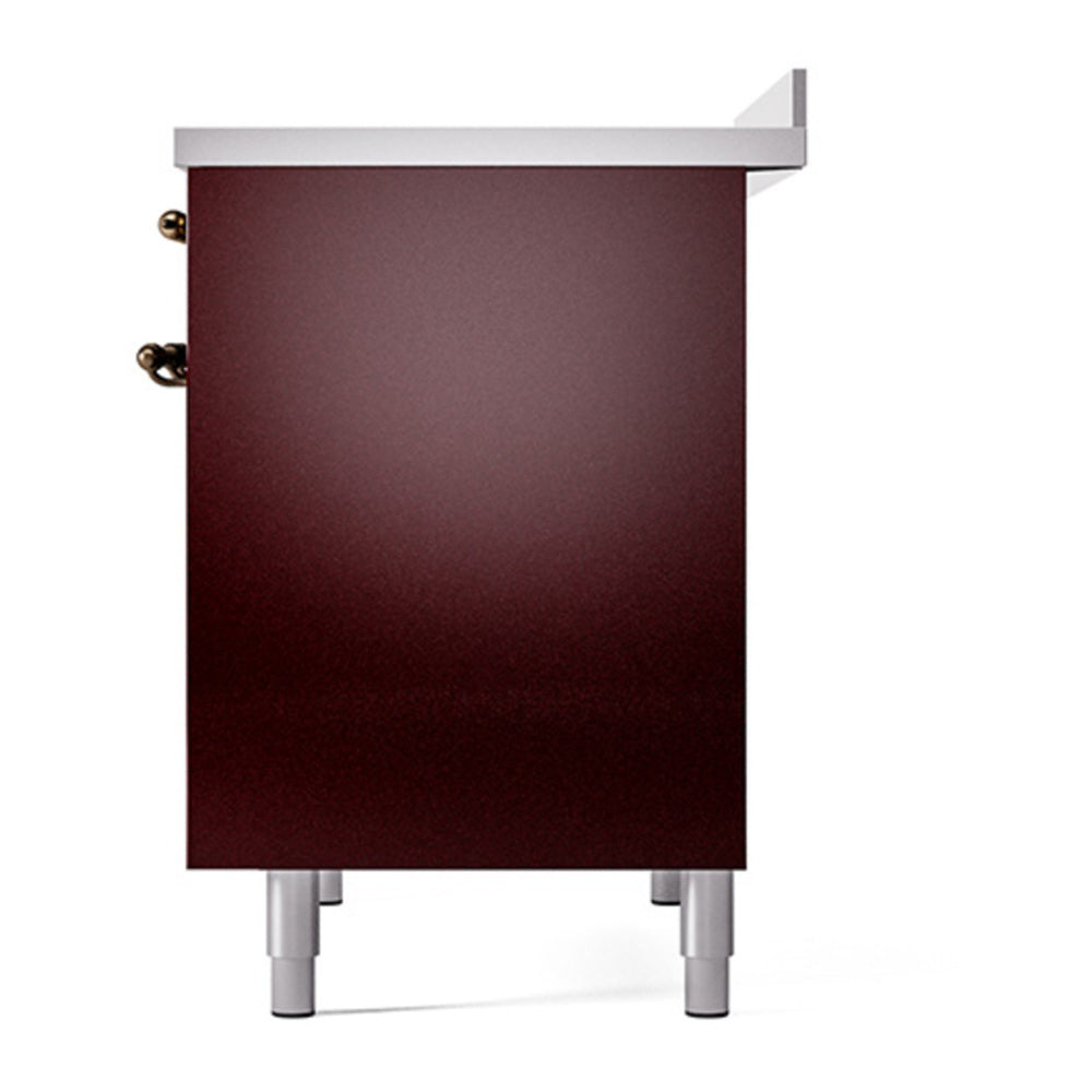 ILVE Nostalgie II Noblesse 40" Burgundy Induction Range with 6 Elements Solid Door