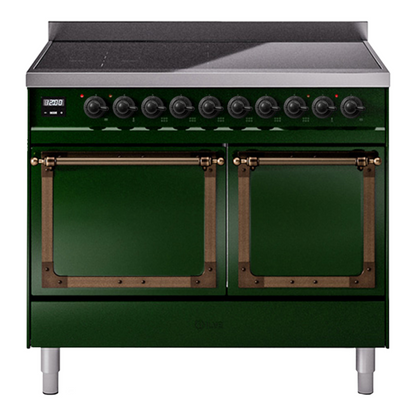 ILVE Nostalgie II Noblesse 40" Emerald Green Induction Range with 6 Elements Solid Door