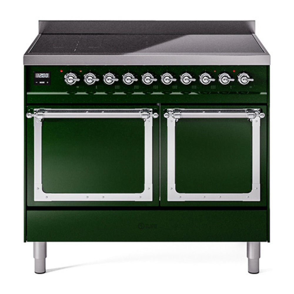 ILVE Nostalgie II Noblesse 40" Emerald Green Induction Range with 6 Elements Solid Door