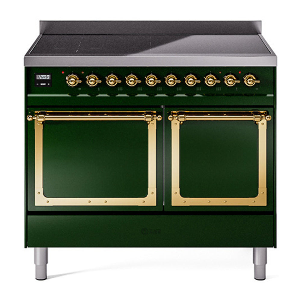 ILVE Nostalgie II Noblesse 40" Emerald Green Induction Range with 6 Elements Solid Door
