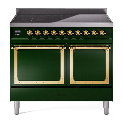 ILVE Nostalgie II Noblesse 40" Emerald Green Induction Range with 6 Elements Solid Door