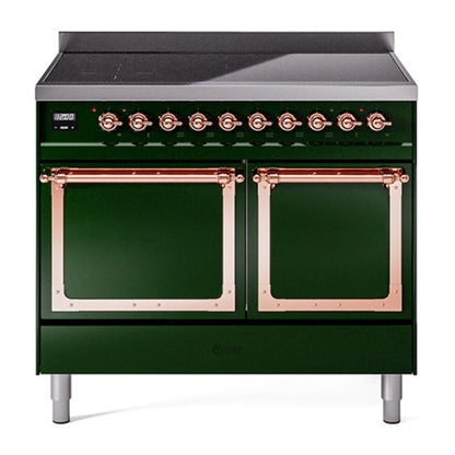 ILVE Nostalgie II Noblesse 40" Emerald Green Induction Range with 6 Elements Solid Door