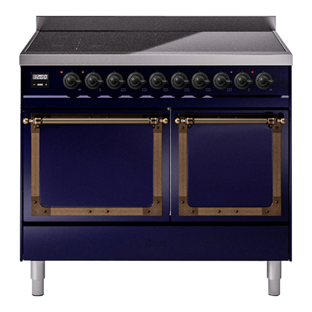 ILVE Nostalgie II Noblesse 40" Midnight Blue Induction Range with 6 Elements Solid Door