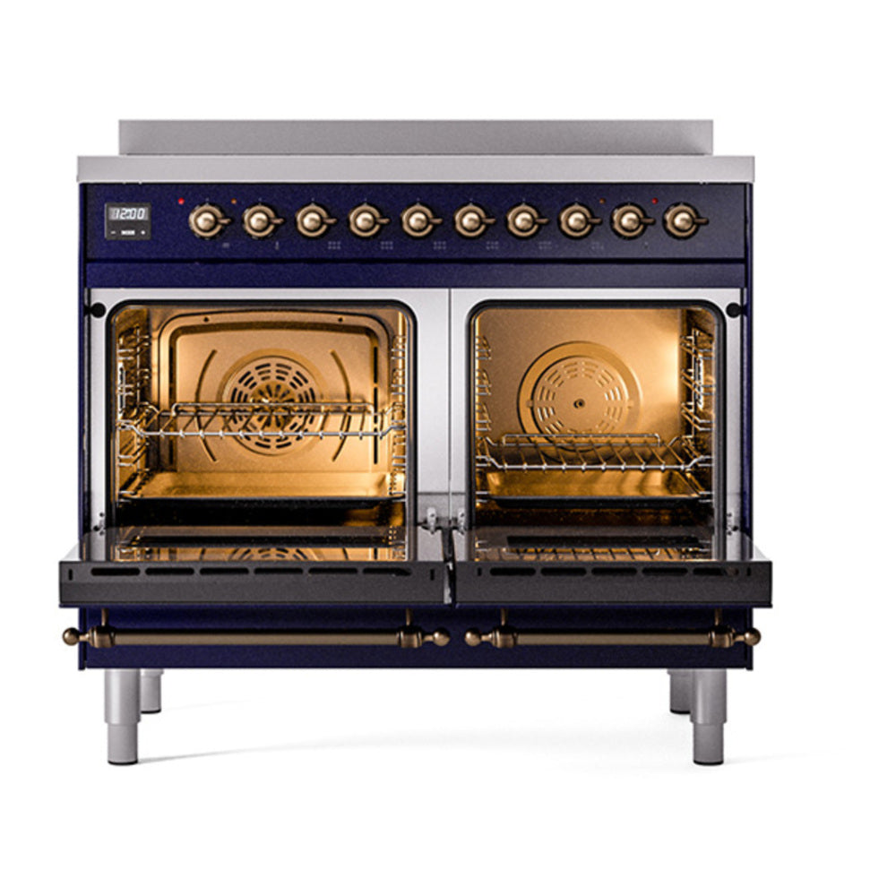 ILVE Nostalgie II Noblesse 40" Midnight Blue Induction Range with 6 Elements Solid Door