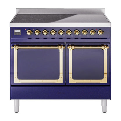 ILVE Nostalgie II Noblesse 40" Midnight Blue Induction Range with 6 Elements Solid Door