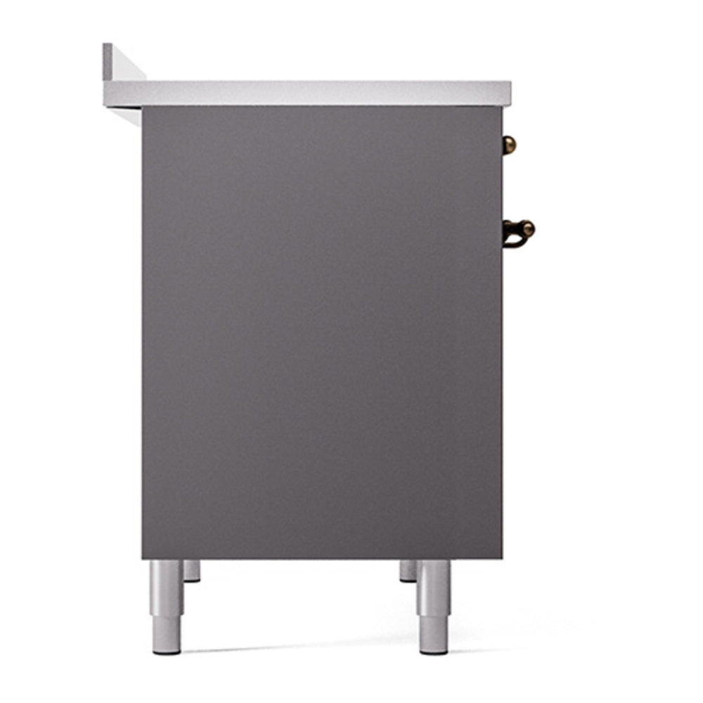 ILVE Nostalgie II Noblesse 40" Graphite Matte Induction Range with 6 Elements Solid Door