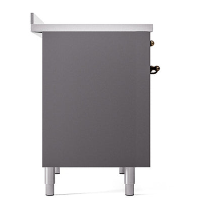 ILVE Nostalgie II Noblesse 40" Graphite Matte Induction Range with 6 Elements Solid Door
