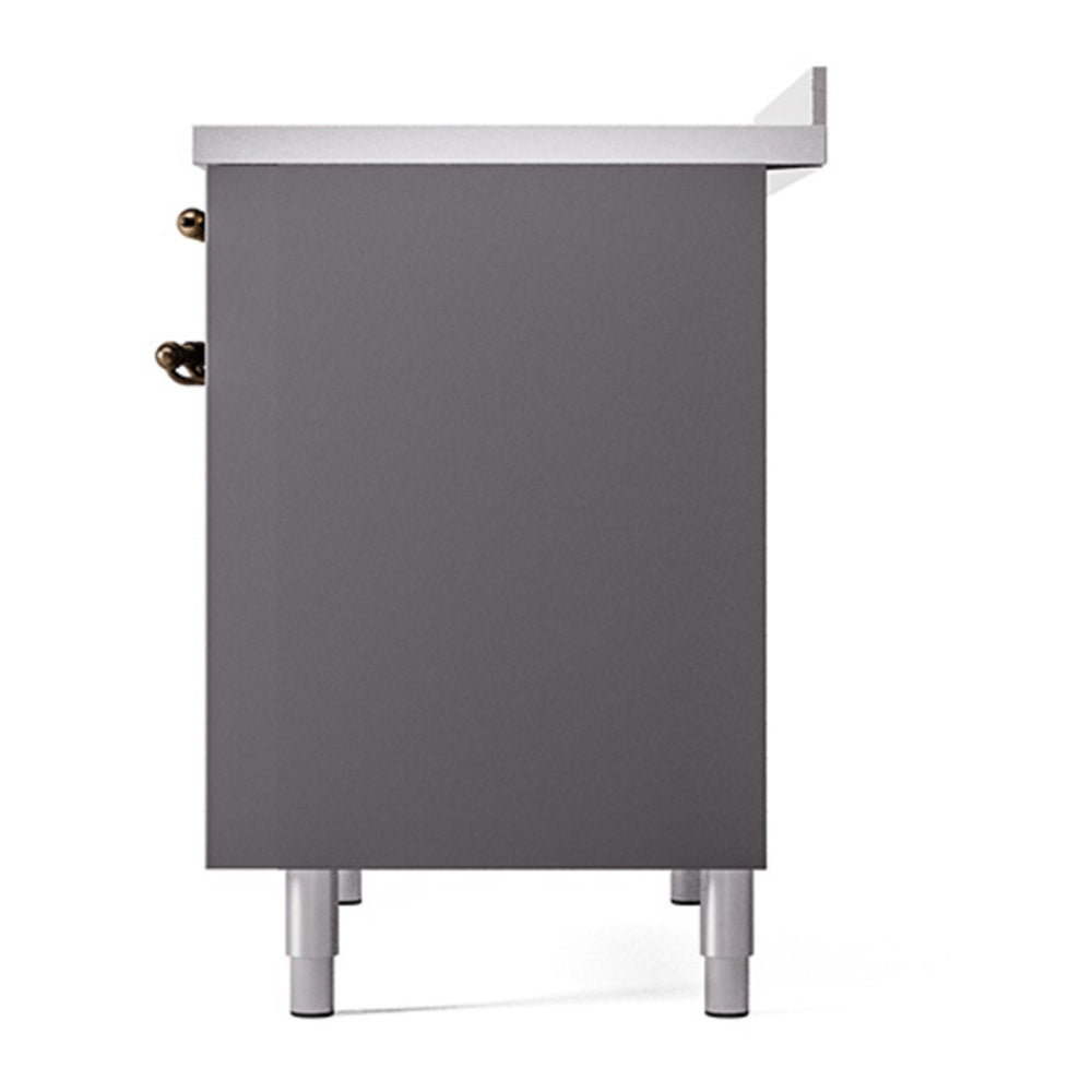 ILVE Nostalgie II Noblesse 40" Graphite Matte Induction Range with 6 Elements Solid Door