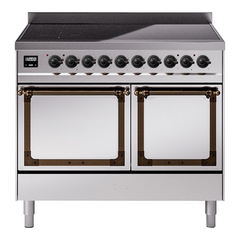 ILVE Nostalgie II Noblesse 40" Stainless Steel Induction Range with 6 Elements Solid Door