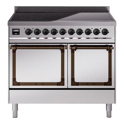 ILVE Nostalgie II Noblesse 40" Stainless Steel Induction Range with 6 Elements Solid Door