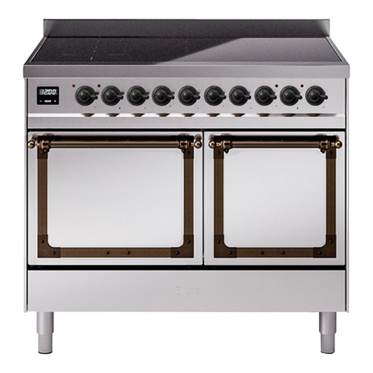 ILVE Nostalgie II Noblesse 40" Stainless Steel Induction Range with 6 Elements Solid Door