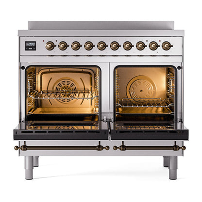 ILVE Nostalgie II Noblesse 40" Stainless Steel Induction Range with 6 Elements Solid Door