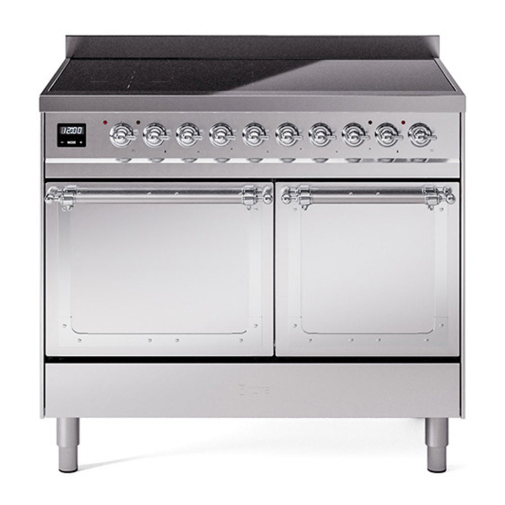 ILVE Nostalgie II Noblesse 40" Stainless Steel Induction Range with 6 Elements Solid Door