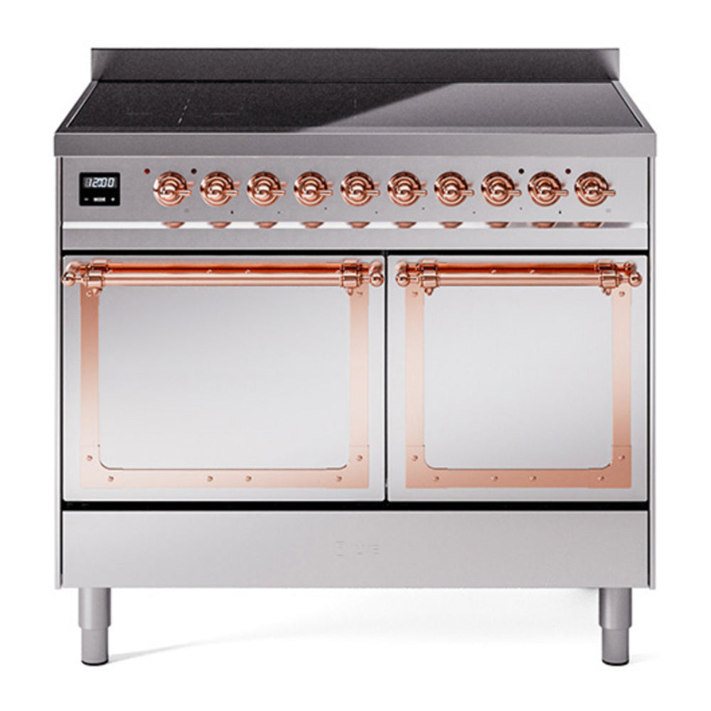 ILVE Nostalgie II Noblesse 40" Stainless Steel Induction Range with 6 Elements Solid Door