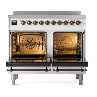 ILVE Nostalgie II Noblesse 40" White Induction Range with 6 Elements Solid Door