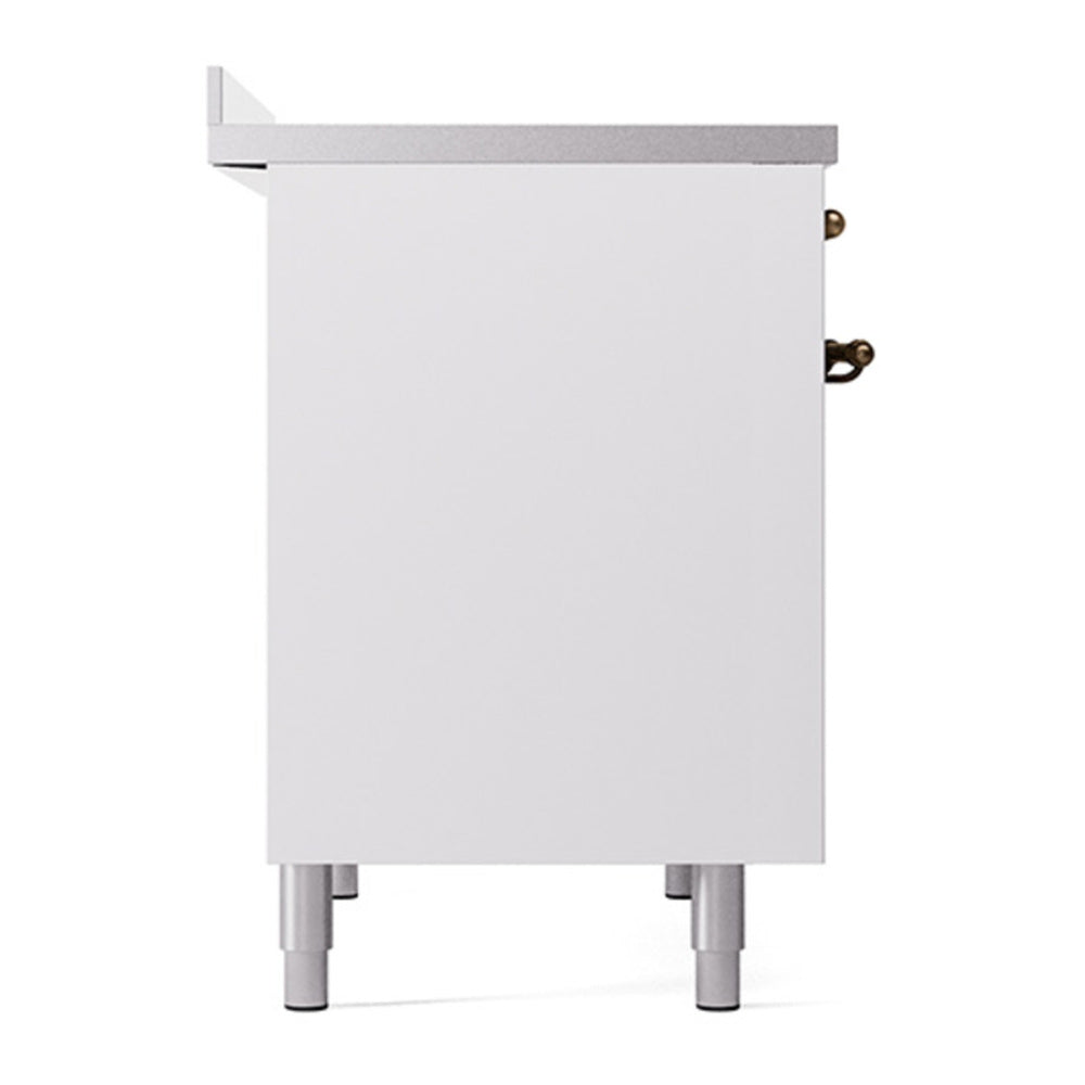 ILVE Nostalgie II Noblesse 40" White Induction Range with 6 Elements Solid Door