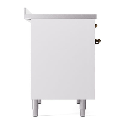 ILVE Nostalgie II Noblesse 40" White Induction Range with 6 Elements Solid Door